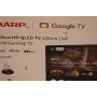 Televisor Sharp QLED 50 polegadas 50HR7265E 4K Ultra HD Smart Google TV 144Hz, Dolby Vision, Dolby Atmos, base central, Preto