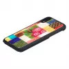 Capa para telemóvel iKins para iPhone XR — padrão de flores de cerejeira, preta
