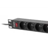 Unidade de distribuição de energia LANBERG PDU-09E-0300-BK — 9x tomadas tipo E, 16 A, 220–250 V, cabo de 3 m, rack 1U, 19 polegadas