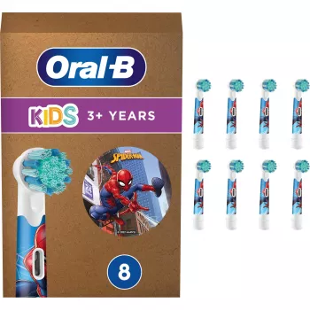 Cabeças de escova de substituição Oral-B Kids Spiderman, branco, 8 unid.