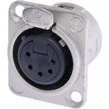 Neutrik NTR-NC5FDL1 - -30 - 80 °C - preto - prateado - UL - UL 94 HB - EC 61076-2-103 - IP 40 - IEC 68-2-20 (NC5FD-L-1)