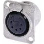 Neutrik NTR-NC5FDL1 - -30 - 80 °C - preto - prateado - UL - UL 94 HB - EC 61076-2-103 - IP 40 - IEC 68-2-20 (NC5FD-L-1)