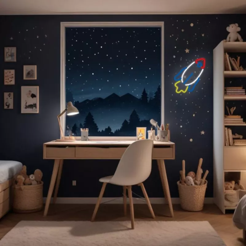 Luz néon LED MANTA SNL91MT estilo RAKETA – painel néon LED decorativo, modelo SNL91MT