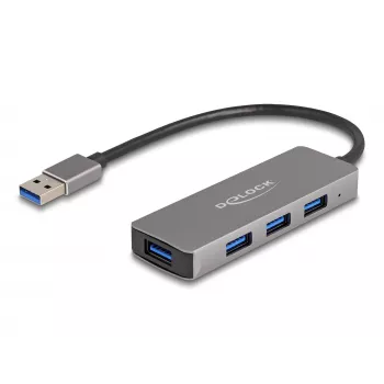 DeLOCK 63171 Hub USB 3.2 Gen 1 Type-A 5000 Mbit/s cinzento