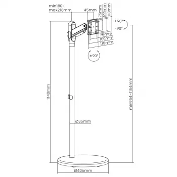 Maclean MC970B suporte preto
