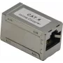 Acoplamento Keystone helos 307454 — blindado, CAT6 RJ45 conector fêmea para conector fêmea, acabamento prateado