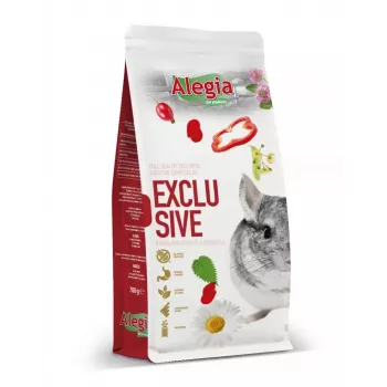 Ração completa em pellets Alegia para chinchilas adultas 700 g — sabor a legumes, sem cereais, sem soja