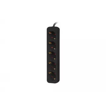 Cabo de extensão elétrica Lanberg PS0-05F-0300-BK 3m 5 tomadas AC interior preto