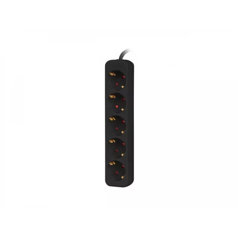 Cabo de extensão elétrica Lanberg PS0-05F-0300-BK 3m 5 tomadas AC interior preto