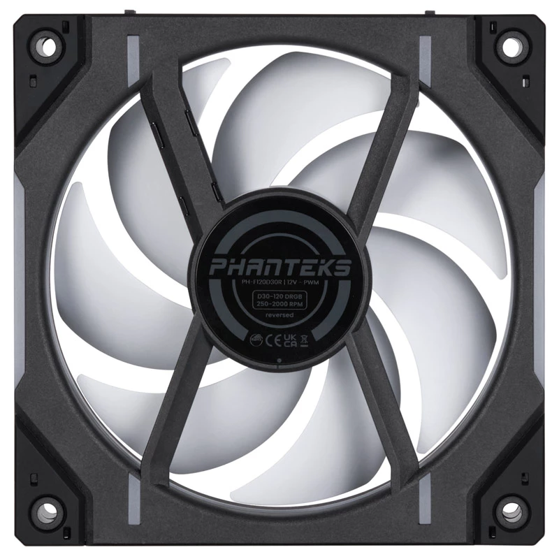Ventoinha Phanteks D30-120 12cm preta 250-2000 rpm rolamento fluido dinâmico