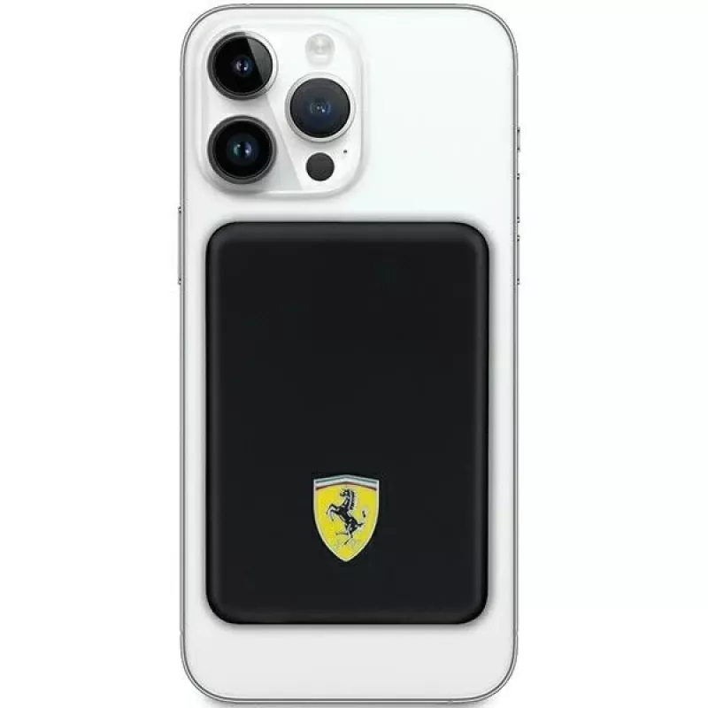 Bateria externa Ferrari FEPB5MNCAK 15W 5000mAh preto/preto Metal Logo MagSafe