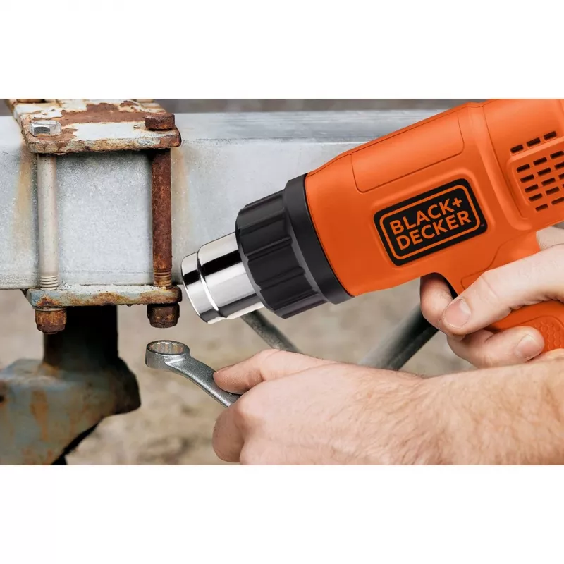 Pistola de ar quente Black & Decker KX1650 — 1750 W, até 600 °C, fluxo de ar 570–740 l/min, cabo de 2 m, 600 g