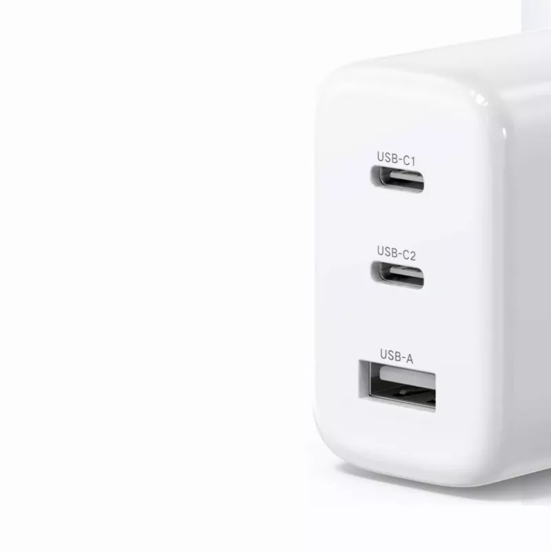 Carregador de parede UGREEN CD275 2× USB Type-C 65W Branco — Carregamento rápido Dual-USB-C 65W, entrada 100–240V
