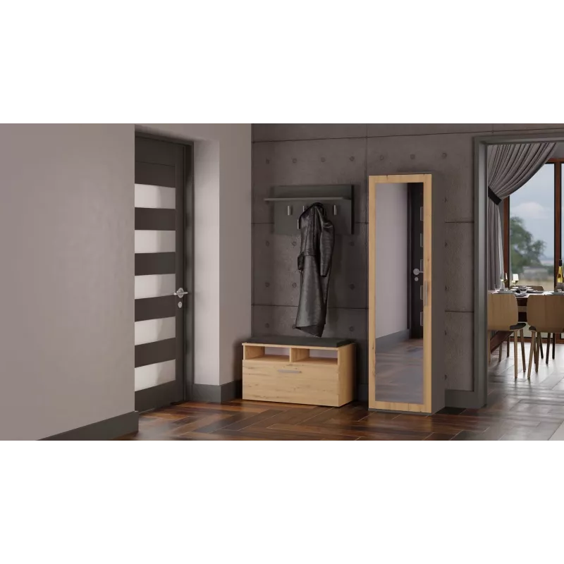 Top e shop DUO SZAFA ANT/ART KP — 1 porta, 2 prateleiras, 500×350×1800 mm
