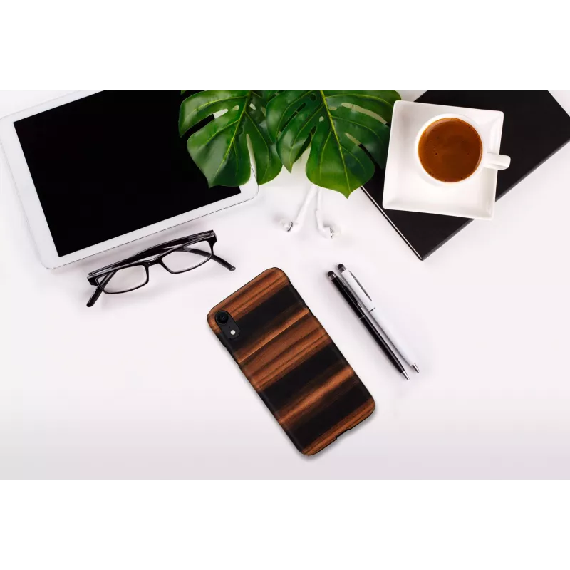 Capa para smartphone man and wood para iPhone XR — ébano preto, capa rígida protetora