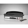 Grelhador de mesa elétrico Rommelsbacher BBQ 2003 — 1900 W, 50×25 cm, canelado + teppanyaki, termostato contínuo, prateado/preto