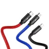 BASEUS Colorfone CAMLT-BSY01 cabo USB 1,2 m USB A 3 x USB C preto, vermelho, azul