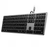 Teclado Satechi fino W3 USB-C com teclado numérico (Space Grey)