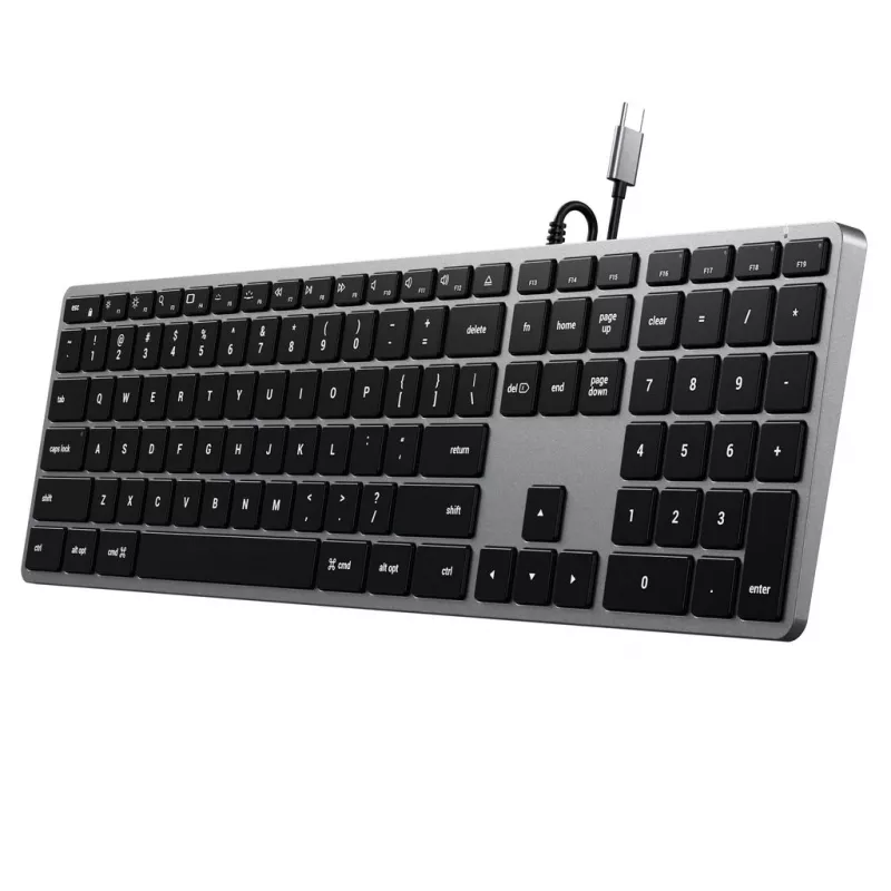 Teclado Satechi fino W3 USB-C com teclado numérico (Space Grey)