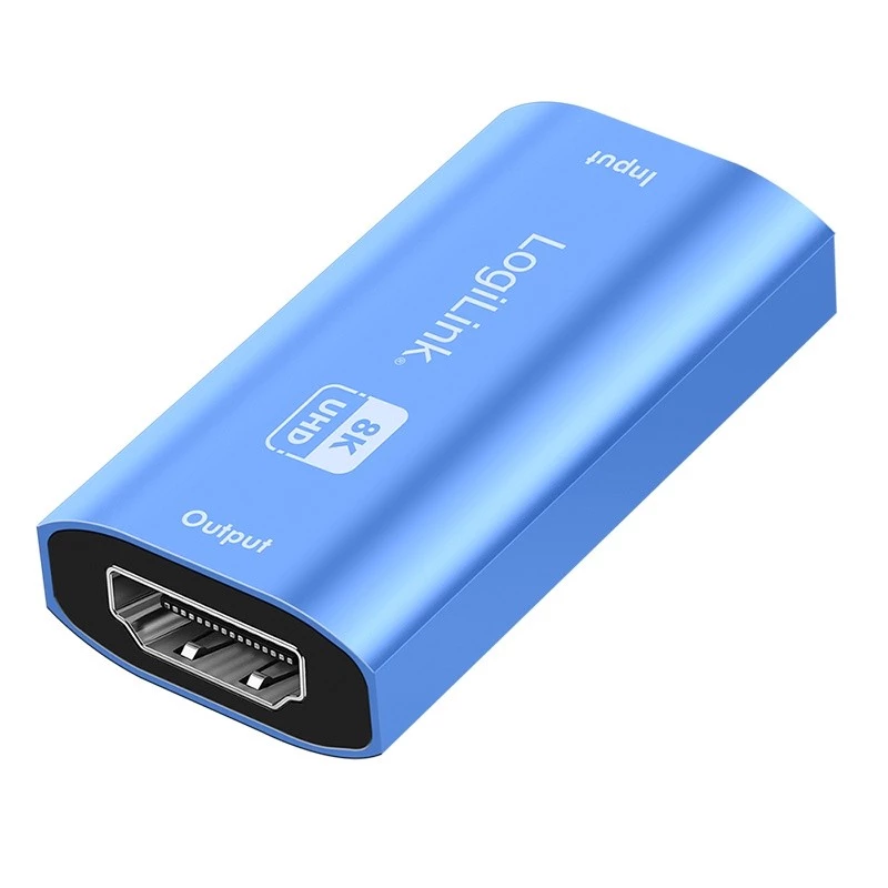 Repetidor HDMI, 20m, 8K 60Hz, HDCP 2.3, alumínio, azul