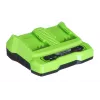 Carregador GreenWorks G24X2UC2 Dual-Slot 24V Li-Ion, 4A, 2 células, carregamento rápido