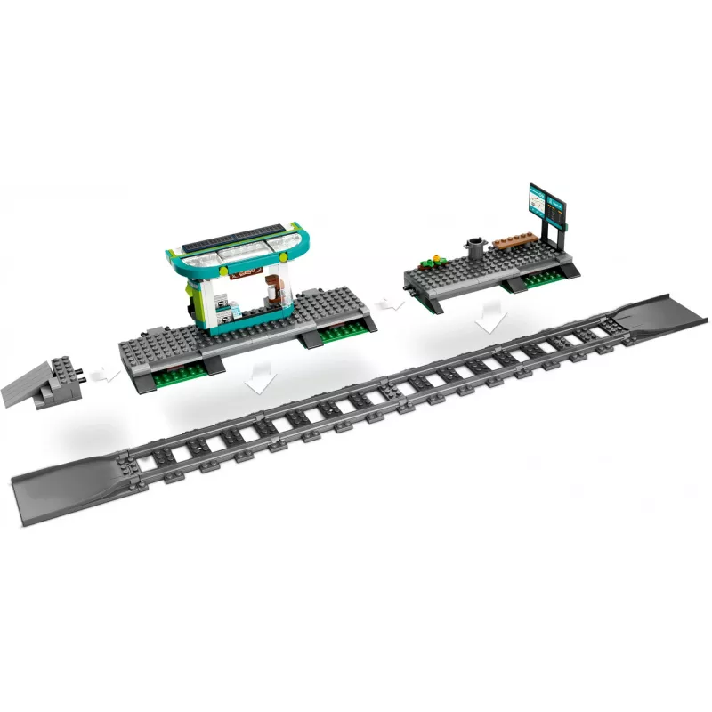 LEGO City Elétrico e Estação Conjunto de construção de roleplay para crianças com elétrico de brinquedo, presente para meninos e meninas a partir dos 7 anos que adoram veículos