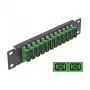 Patch panel de fibra ótica DeLOCK 10 polegadas 12 portas SC duplex verde 1U preto