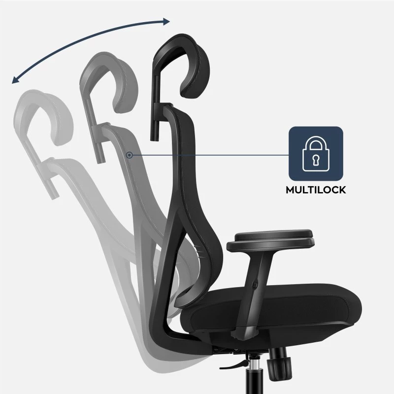 Cadeira de escritório giratória mark adler Manager 3.3 preta — design ergonómico, base giratória
