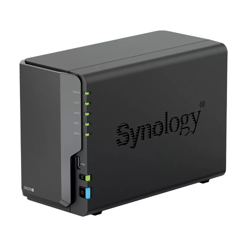 Synology DS225+ 2 Baías NAS Desktop Intel® Celeron® J4125 2 GB DDR4 Synology DSM Preto – apenas Synology HDD