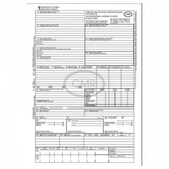 Formulários de carta de porte CMR, A4, 4x10, bilingues, sem numeração