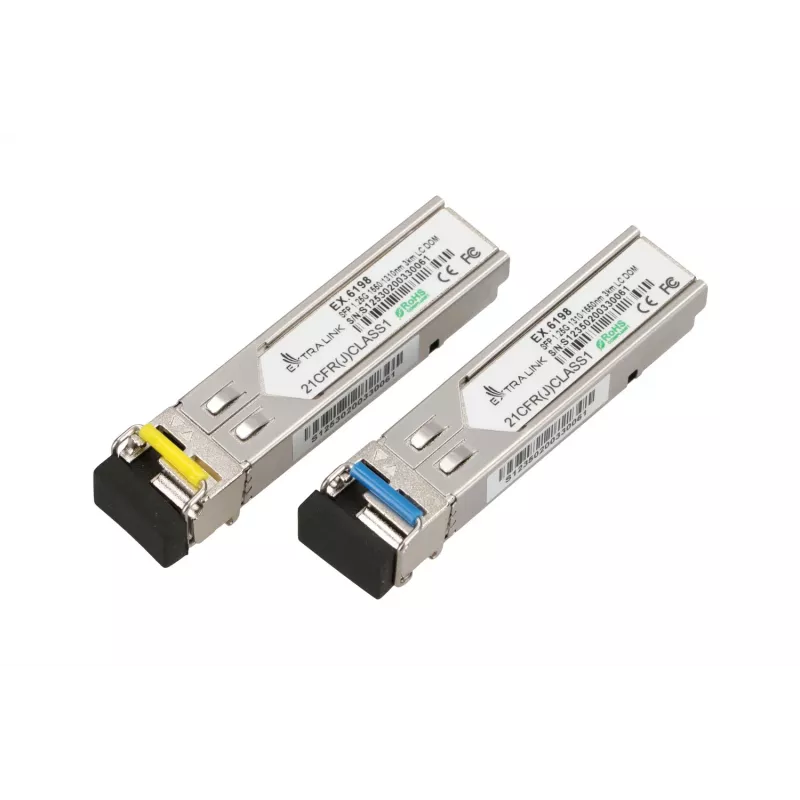 Par de módulos SFP WDM Extralink 1,25G 1310/1550nm monomodo 3km LC DOM