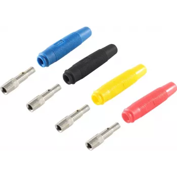 Conjunto de fichas banana ShiverPeaks BS56215-SET — conjunto de fichas banana, multicolor (azul, amarelo, preto, vermelho)