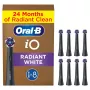 Cabeças de escova originais Oral-B IO Series Radiant branco preto para branqueamento dentário 8