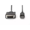 ASM AK-340301-030-S Cabo ASSMANN Displayport 1.1a com bloqueio Type DP/DVI-D (24+1) M/M preto 3m