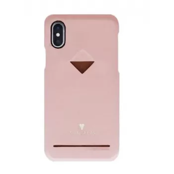 Capa traseira VixFox para iPhone XSMAX com compartimento para cartões, rosa