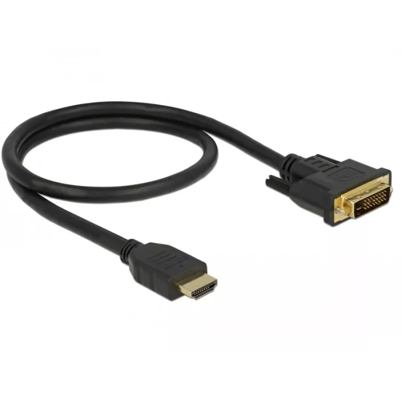 Adaptador de cabo de vídeo DeLOCK 85651 0,5 m HDMI tipo A DVI preto