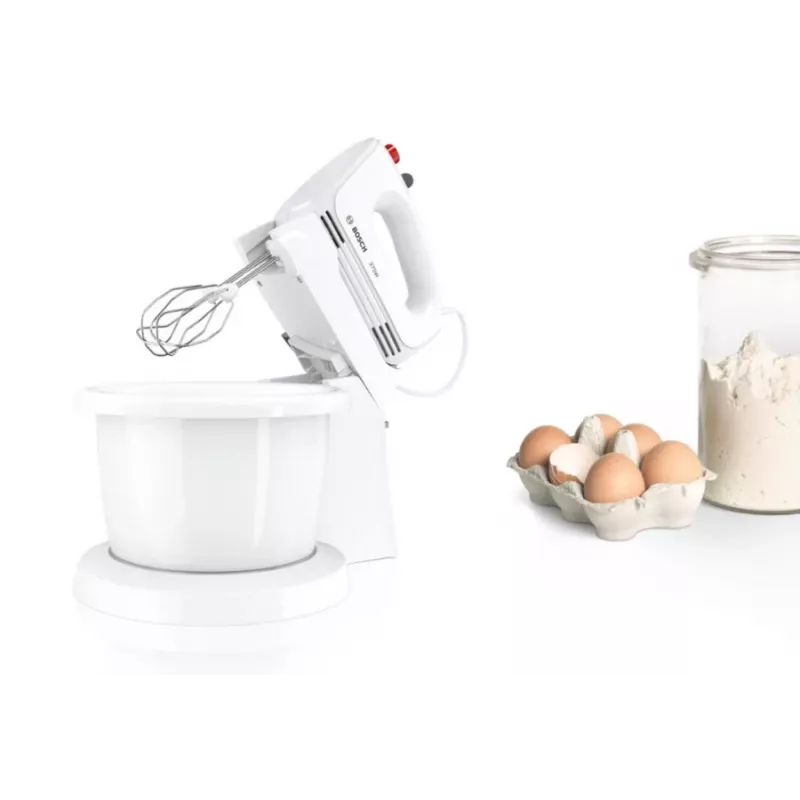 Batedeira manual Bosch MQWPL2000 — 375 W, 4 velocidades, turbo, pulsar, acessórios de aço inoxidável, tigela incluída