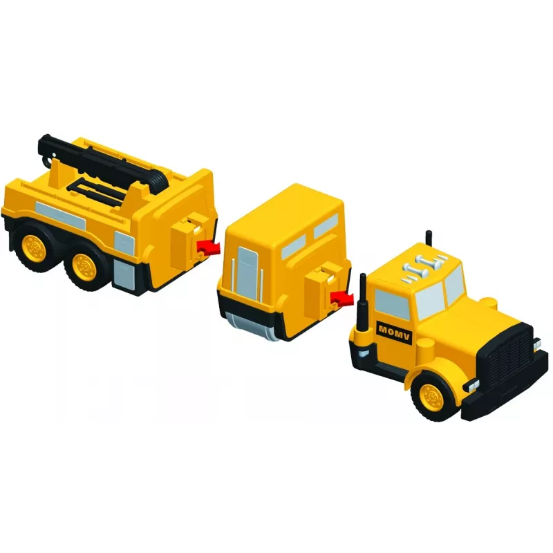 Conjunto de veículos Popular Playthings Mix or Match Vehicles Construction preto amarelo