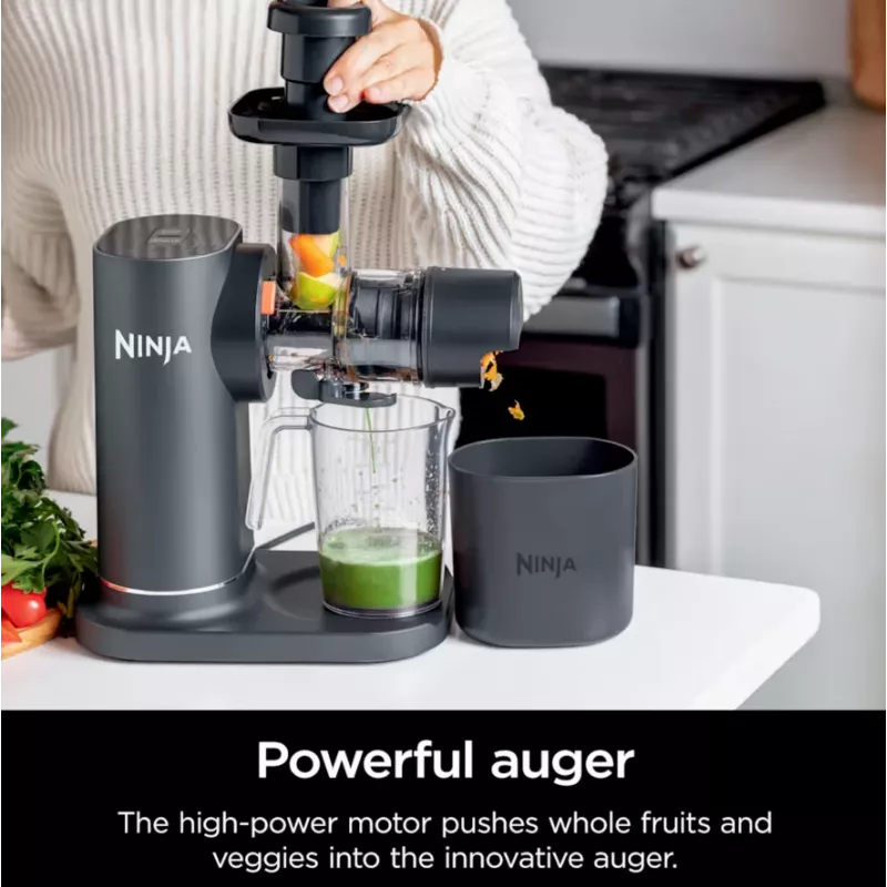 NINJA Cold Press Juicer | Neverclog JC151EU | tipo extrator de sumo a frio | cinzento | 150 W | número de velocidades 1