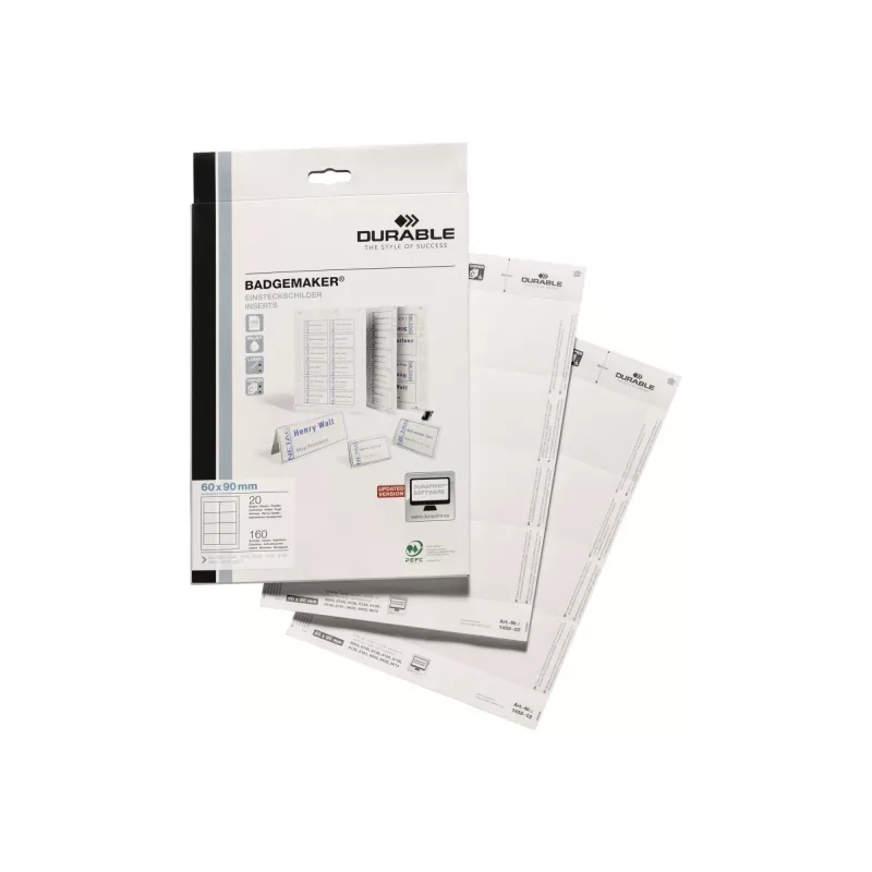 Inserção para porta-nomes Durable 1456-02 60x90 mm branco