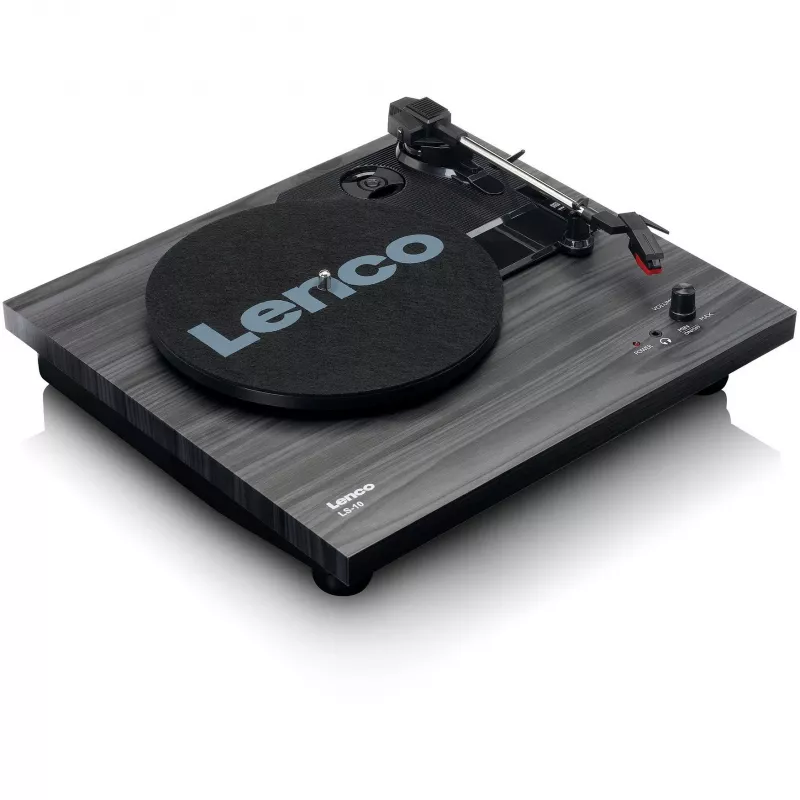 Lenco LS-10BK gira-discos com altifalantes integrados, preto/madeira
