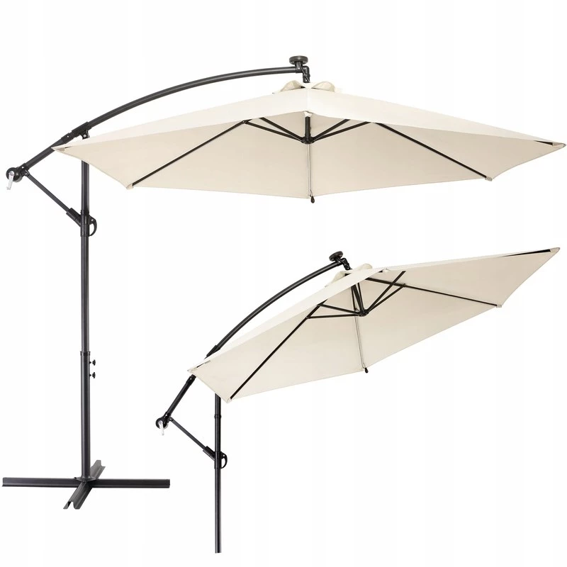 Guarda-sol Extralink L-0713 3 m de diâmetro, toldo bege, Modelo BLACK FOREST