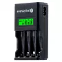Carregador de baterias everActive NC450B — carregador de 4 células AAA, 110/230V AC, preto