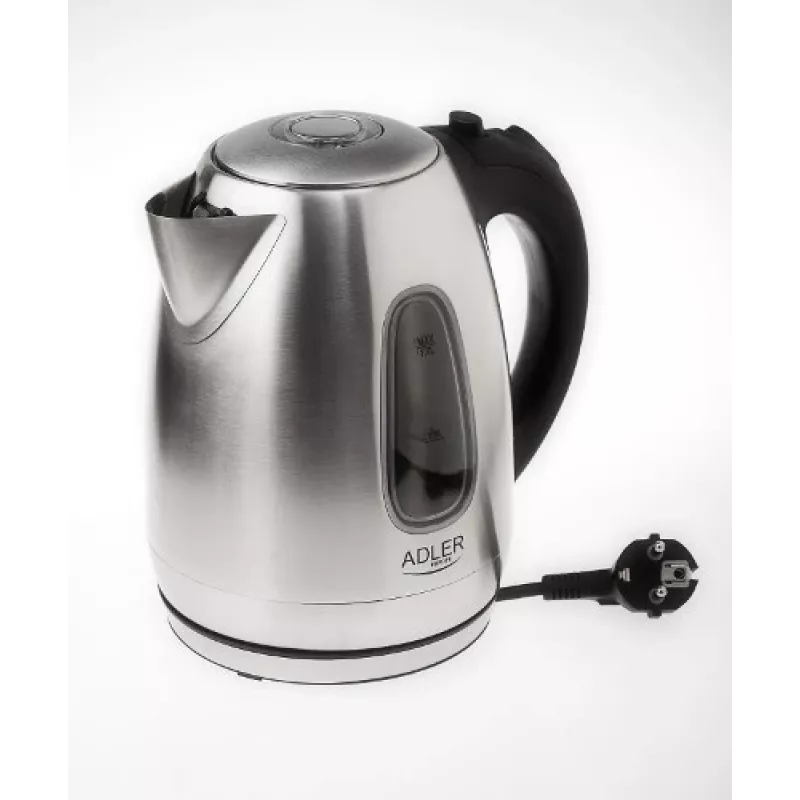 Chaleira elétrica Adler AD1223 — 1,7 l, 2000 W, aço inoxidável com detalhes pretos
