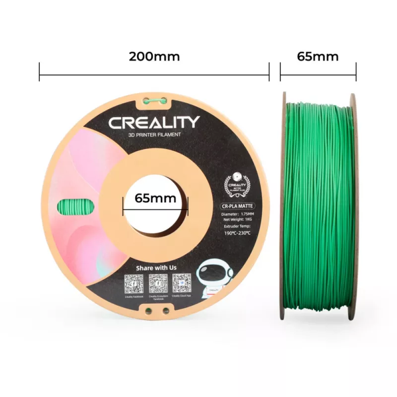 Material de impressão 3D Creality 3301010301 Ácido polilático PLA verde 1 kg 1,75 mm
