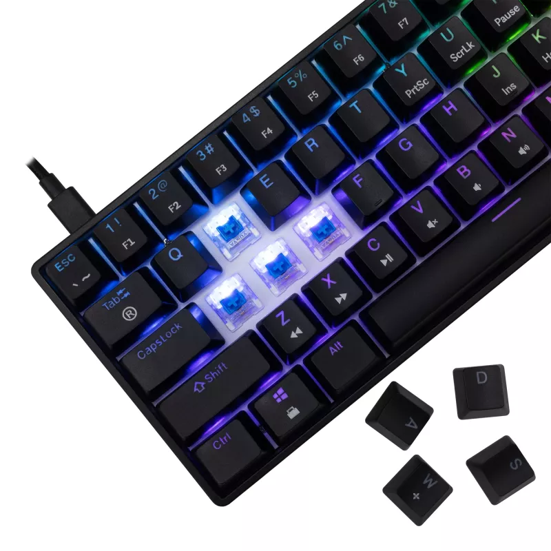 Teclado mecânico White Shark Shinobi-2 Blue Switch preto layout US