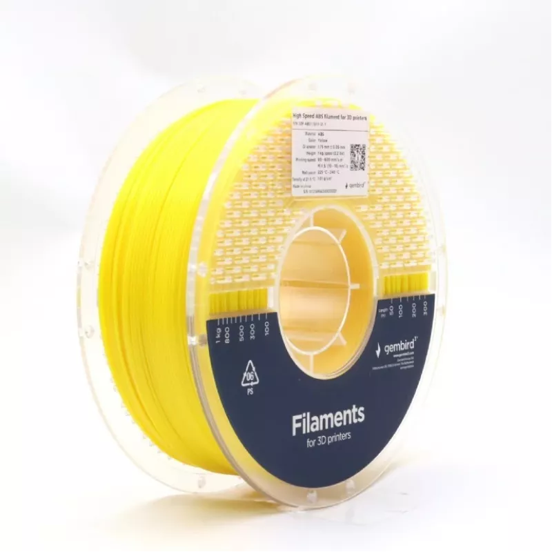 Filamento para impressão 3D Gembird ABS 1,75 mm Amarelo 1 kg