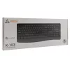 Teclado USB com fios SBOX K-103 US preto — layout US, ligação USB