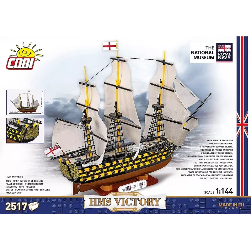 Conjunto de construção Cobi HMS Victory — 2.517 peças, modelo detalhado de navio à vela histórico