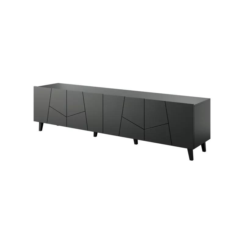 Móvel de TV cama meble ETNA 200 x 42 x 52 cm, preto mate, superfície em aglomerado